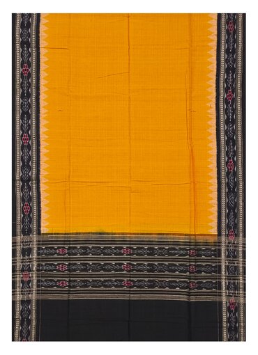 Sambalpuri cotton Dupatta, Yellow black colors combination