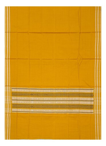 Bomkai cotton Dupatta, Yellow, black and white colors combination