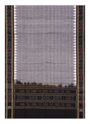Sambalpuri cotton Dupatta, Grey and black colors combination
