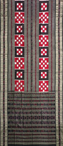 Bichitrapuri design Sambalpuri silk saree with blouse piece, Color - Red Black