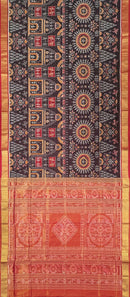 Exquiste terracotta Design Sambalpuri Half tissue silk saree with blouse piece