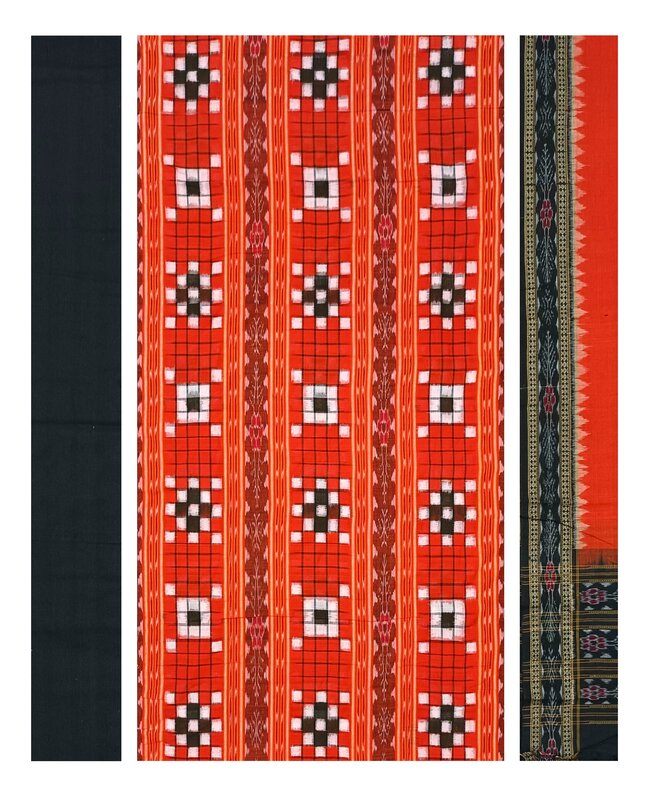 Pasapali design sambalpuri cotton dress material set