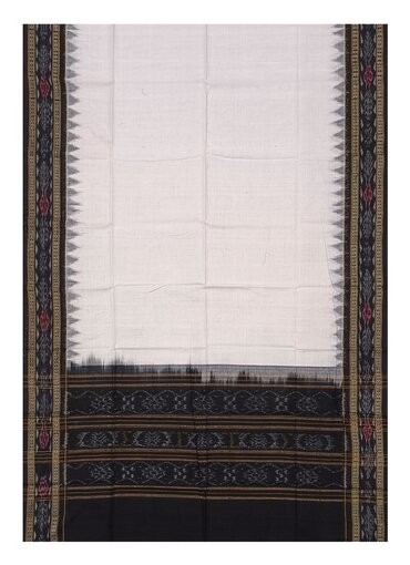 Sambalpuri Cotton Dupatta (White and Black Colour)