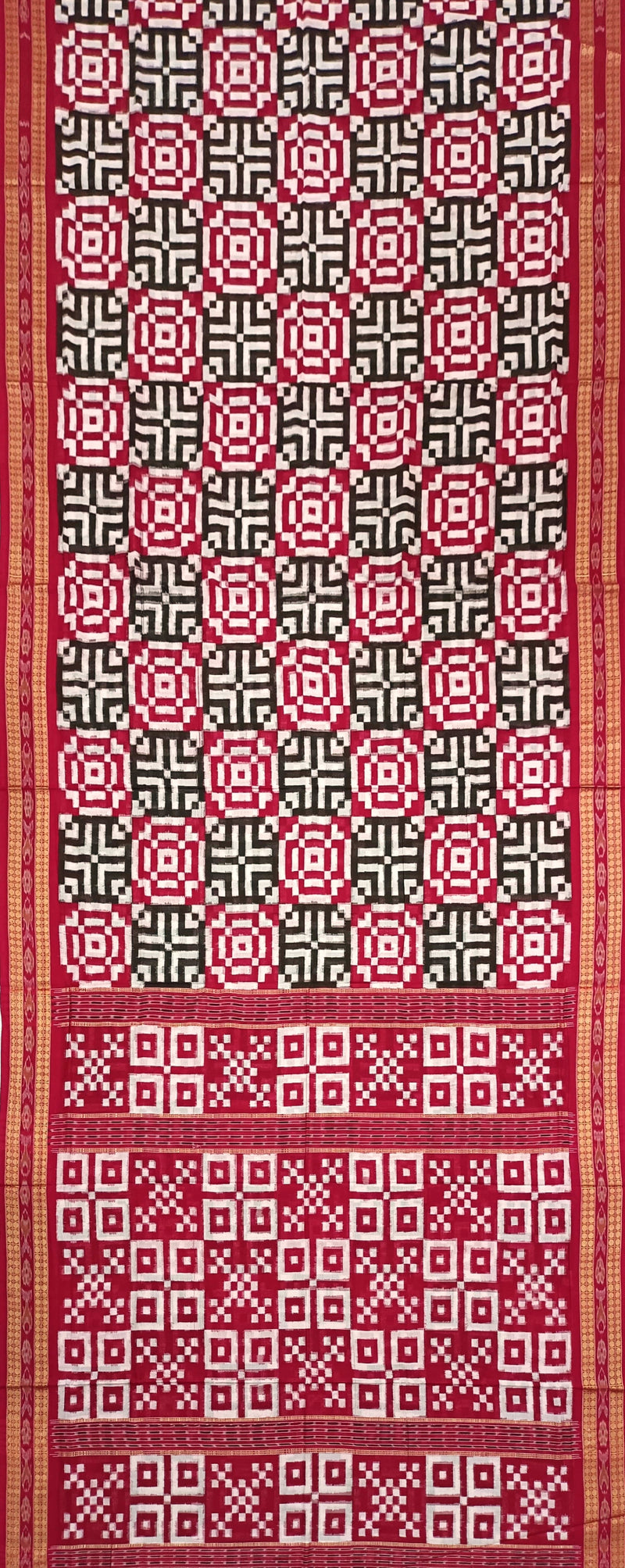 BEautiful Pasapali design sambalpuri cotton saree with blouse piece