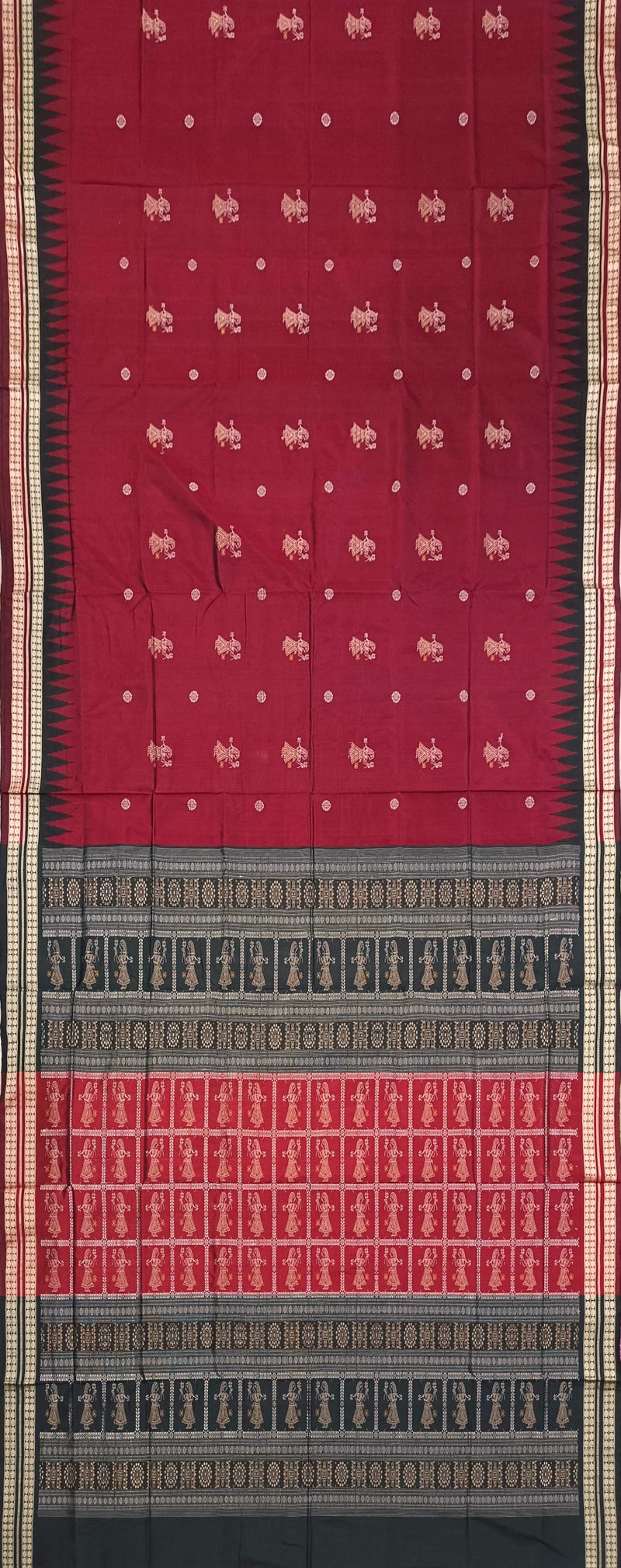 Doll design Bomkai silk saree with blouse piece