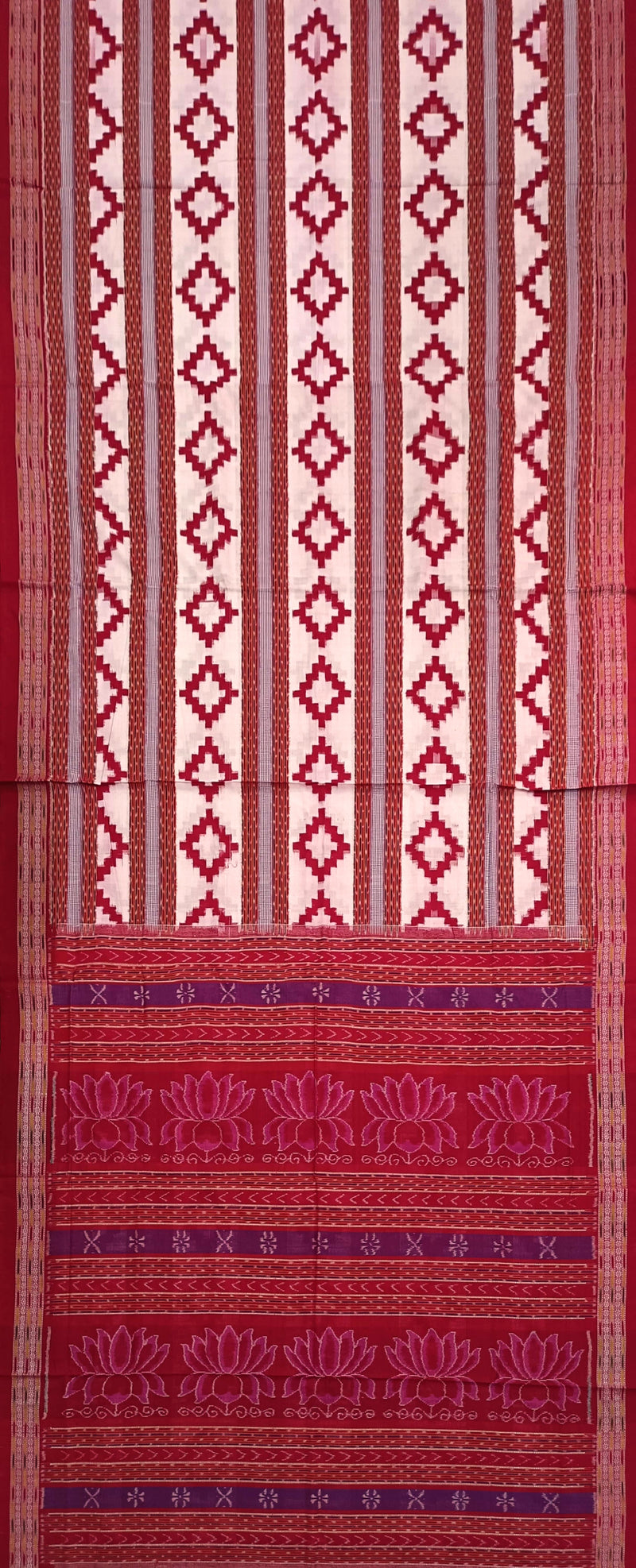 Pasapali design sambalpuri cotton saree with blouse piece