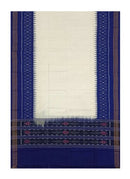 Sambalpuri cotton Dupatta, white and blue colors combination