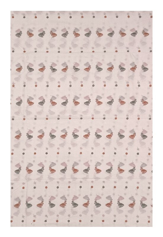 Birds motifs Bomkai Cotton Dress material. Options : 2.5 mtr and 2 mtr