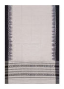 Sambalpuri cotton Dupatta, White, black and grey colors combination