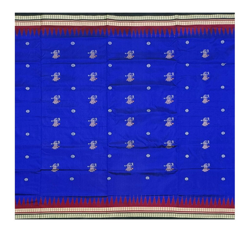 Doll motifs bomkai silk saree with blouse piece