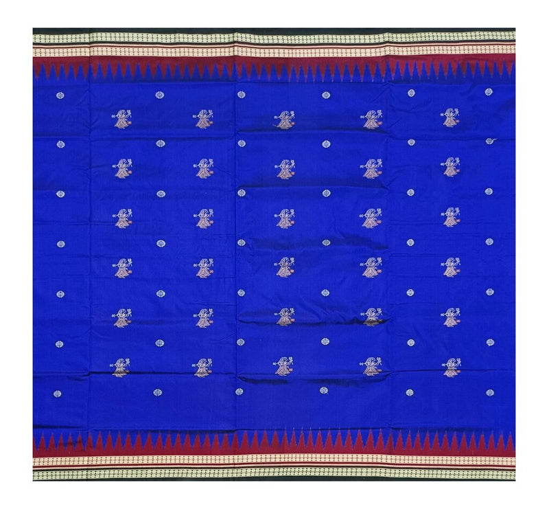 Doll motifs bomkai silk saree with blouse piece