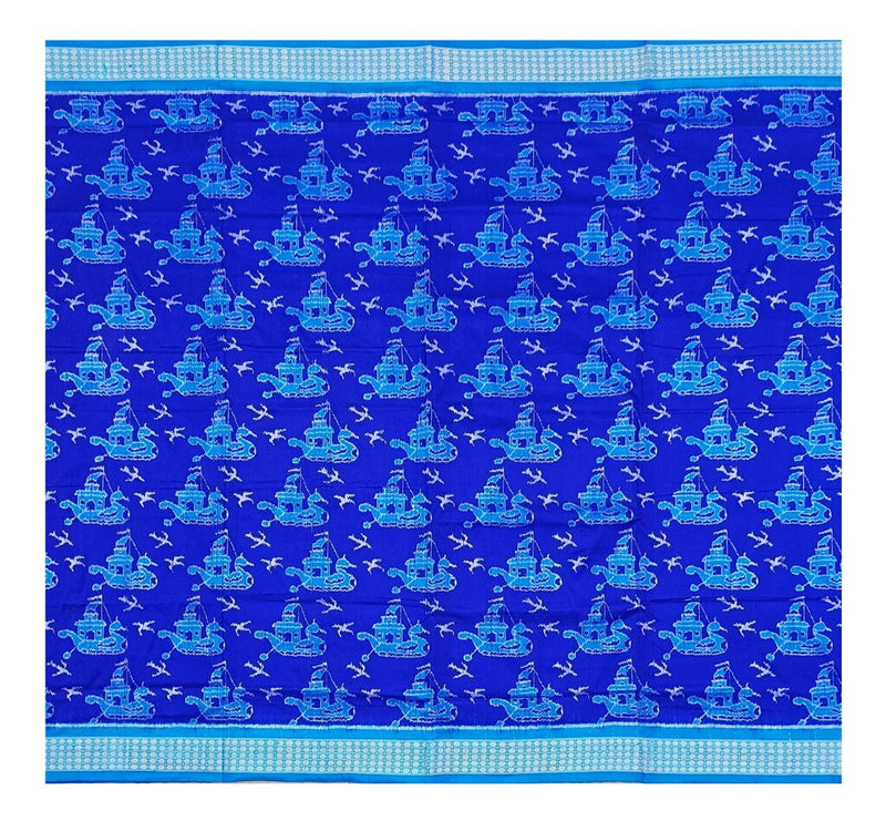 Boita(Boat) design sambalpuri silk saree with blouse piece