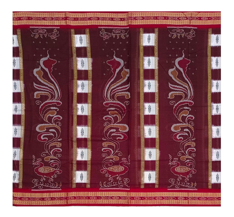 Peacock design sambalpuri cotton saree with blouse piece