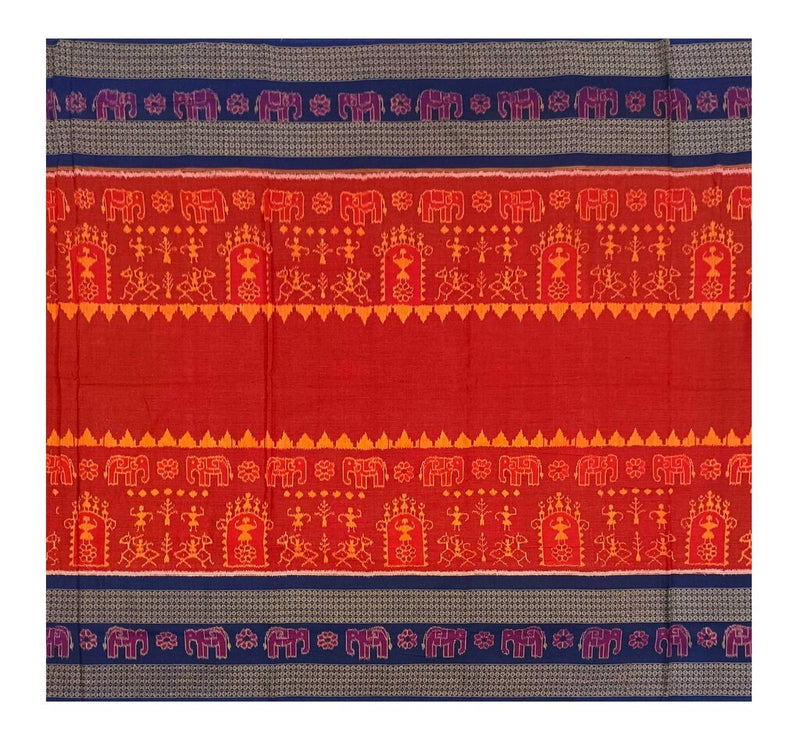 Partly Sambalpuri cotton saree with blouse piece