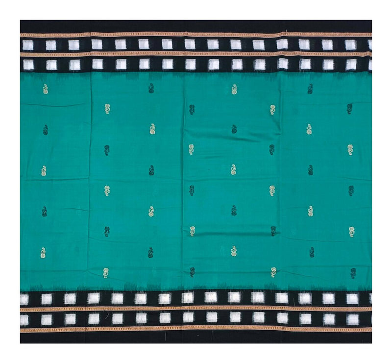 Flower motifs Bomkai cotton saree with blouse piece