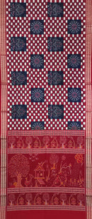 Exquiste Pasapali and Terracotta art design Sambalpuri Cotton Saree with Blouse Piece