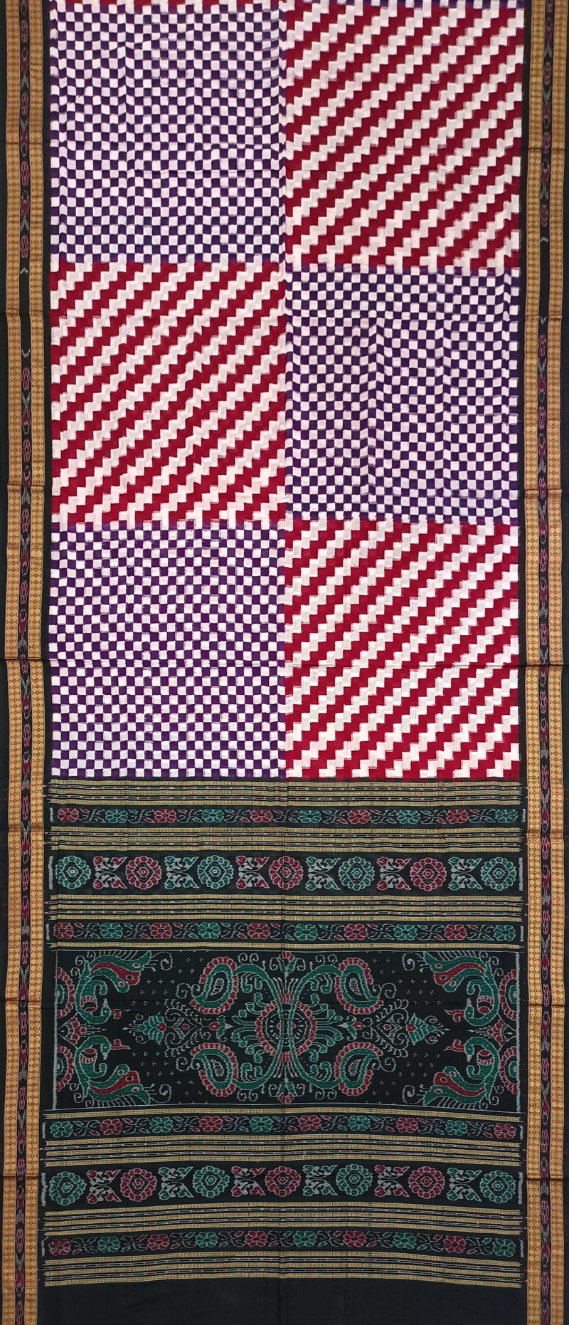 Pasapali design sambalpuri cotton saree with blouse piece
