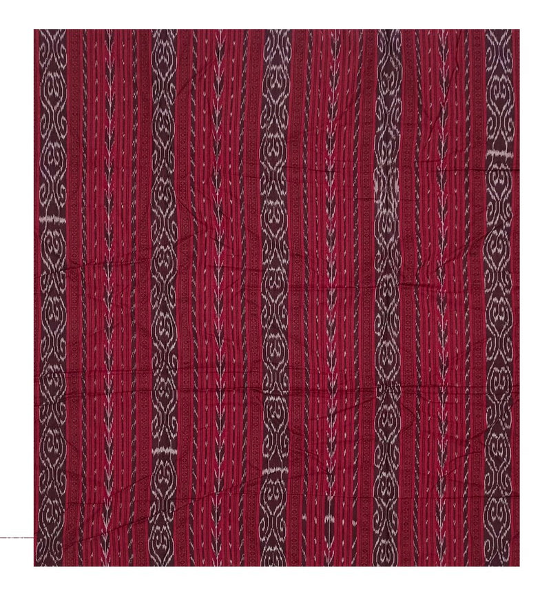 Sambalpuri Cotton Blouse Piece, coffee maroon, 75 cms
