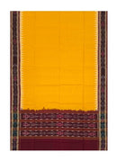 Sambalpuri cotton Dupatta, Yellow and deep maroon colors combination