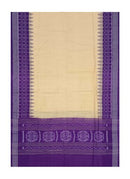 Sambalpuri cotton Dupatta, Light peach(Chandan Color)and violet colors