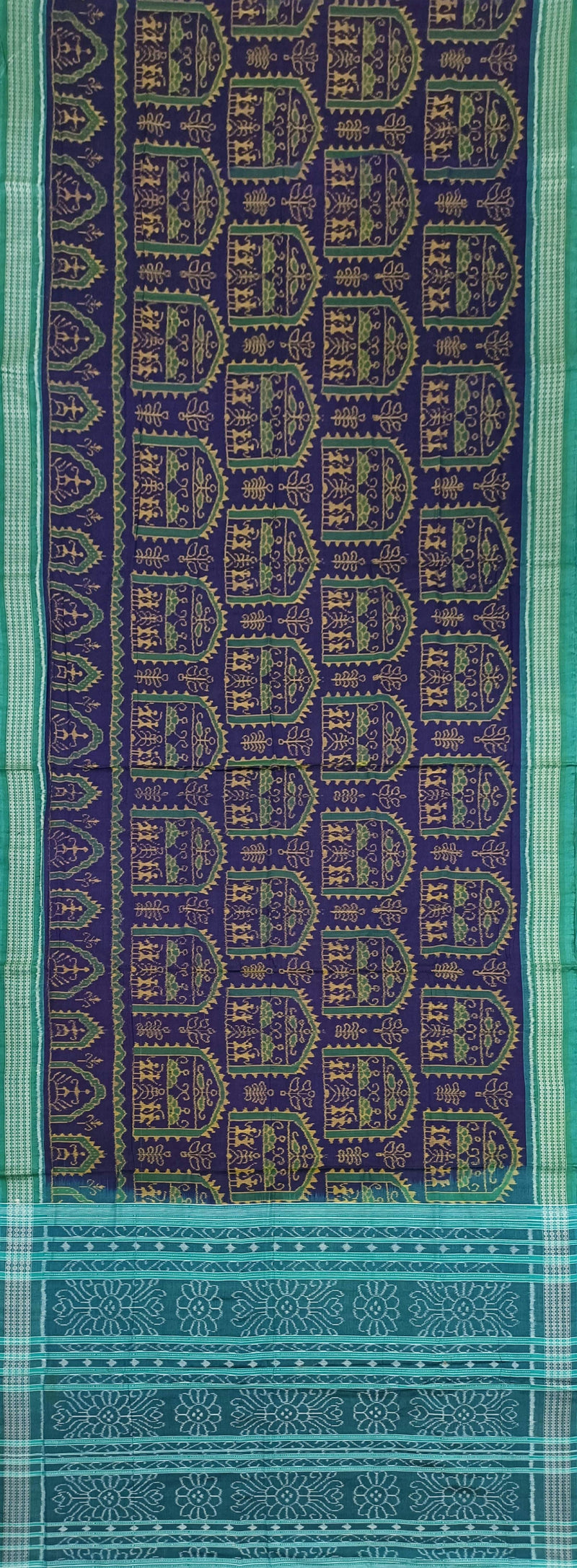 Beautiful Terracotta design Sambalpuri cotton saree with blouse piece