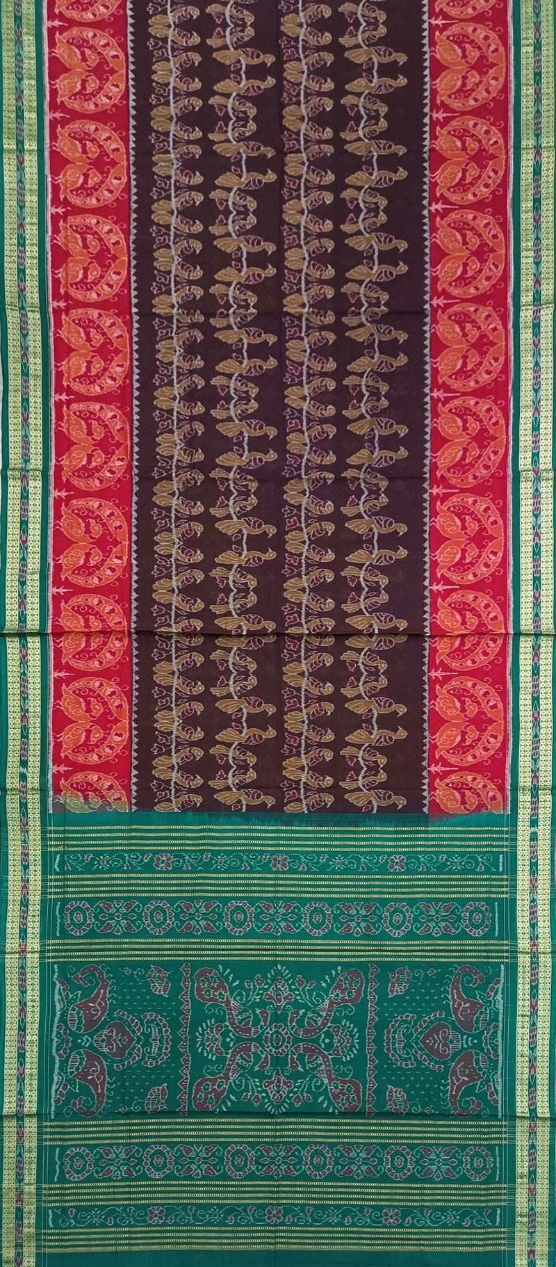 Birds design sambalpuri cotton saree with blouse piece