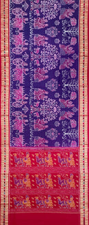 Exclusive village life design SAMBALPURI cotton saree with blouse piece