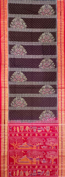 Beautiful rupachakra design Sambalpuri cotton saree with blouse piece