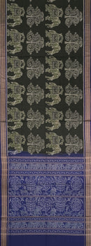 Elephant design Sambalpuri cotton saree with blouse piece