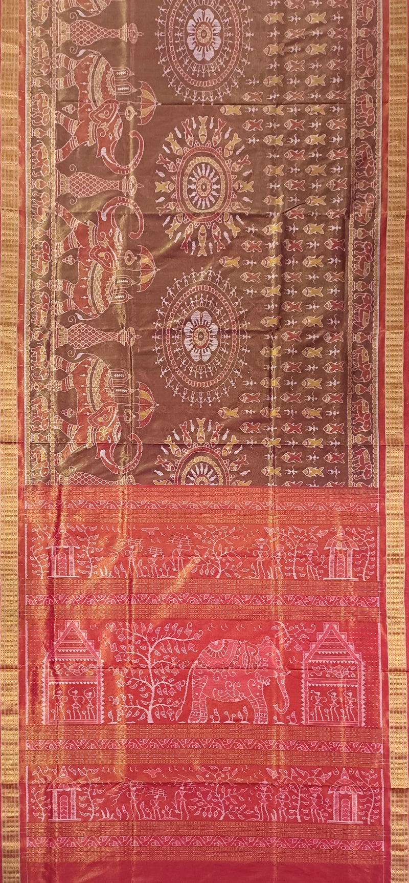 Exquiste Sambalpuri tissue silk saree with blouse piece