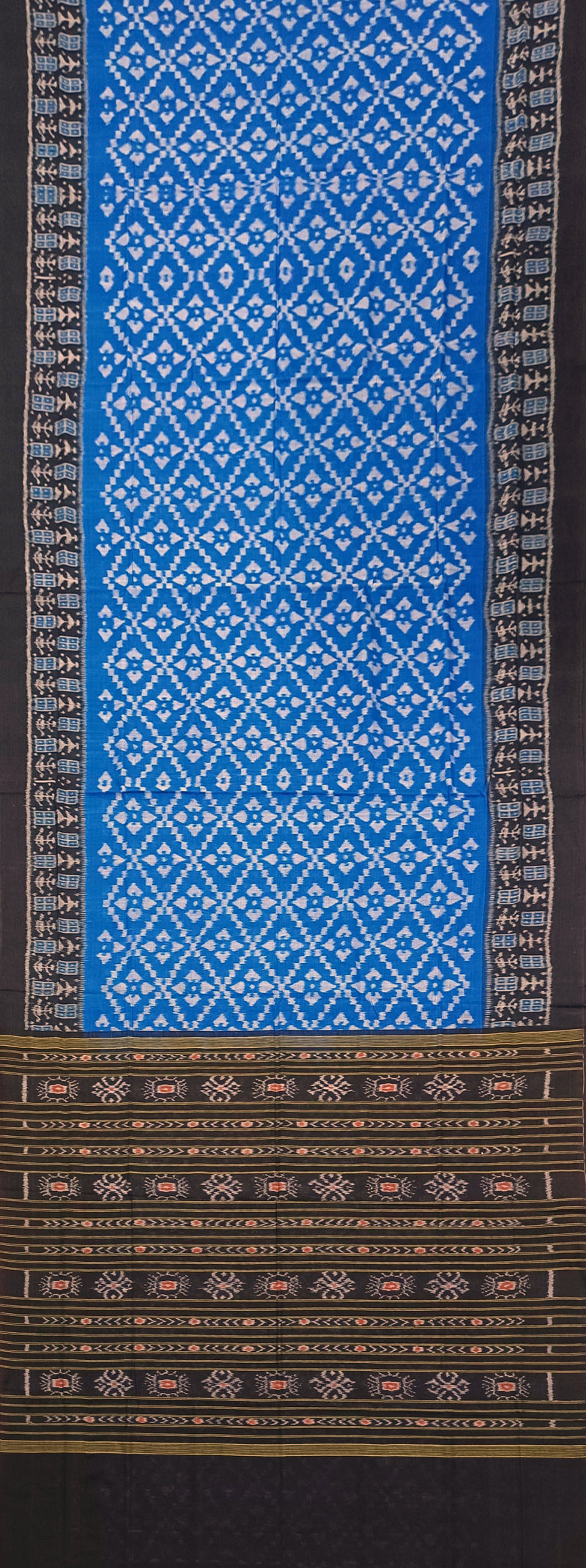 Plain boarder Sambalpuri cotton saree with blouse piece