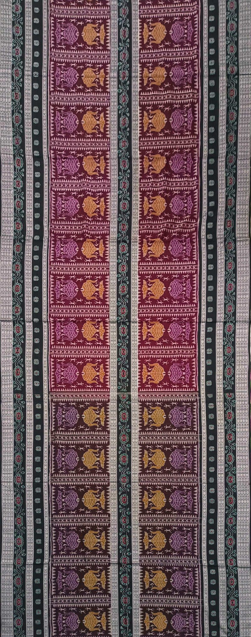 Multi boarder Premium Sambalpuri cotton saree with blouse piece