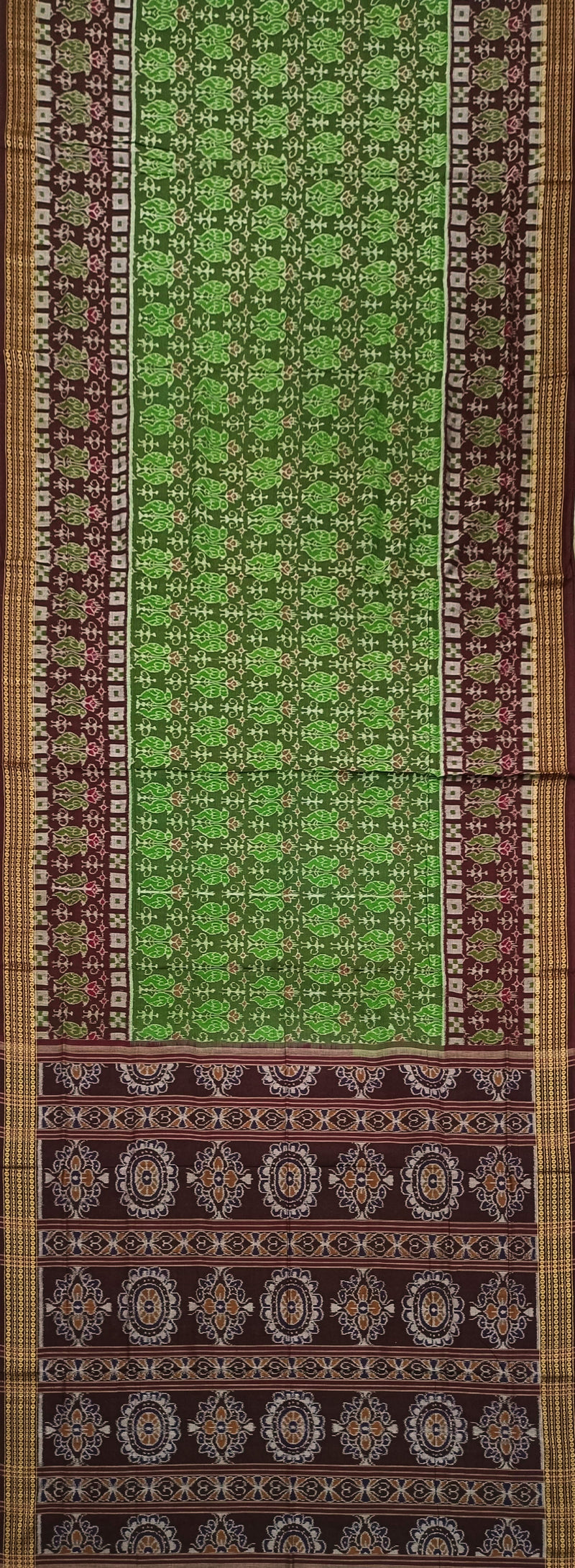 Beautiful Parroet designs Sambalpuri cotton saree with blouse piece