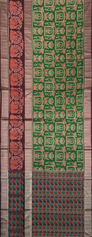 Exquisite multi boarder and Tribal design sambalpuri cotton saree with blouse piece