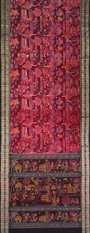 Exclusive village life design SAMBALPURI cotton saree with blouse piece
