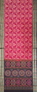 Exquisite Konark temple and Wheel design sambalpuri cotton saree with blouse piece