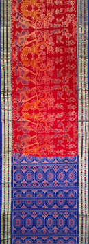 Exquisite Raja doli design sambalpuri cotton saree with blouse piece