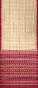 Sambalpuri Tusser Silk Phodakumbha boarder and check check body saree with blouse piece