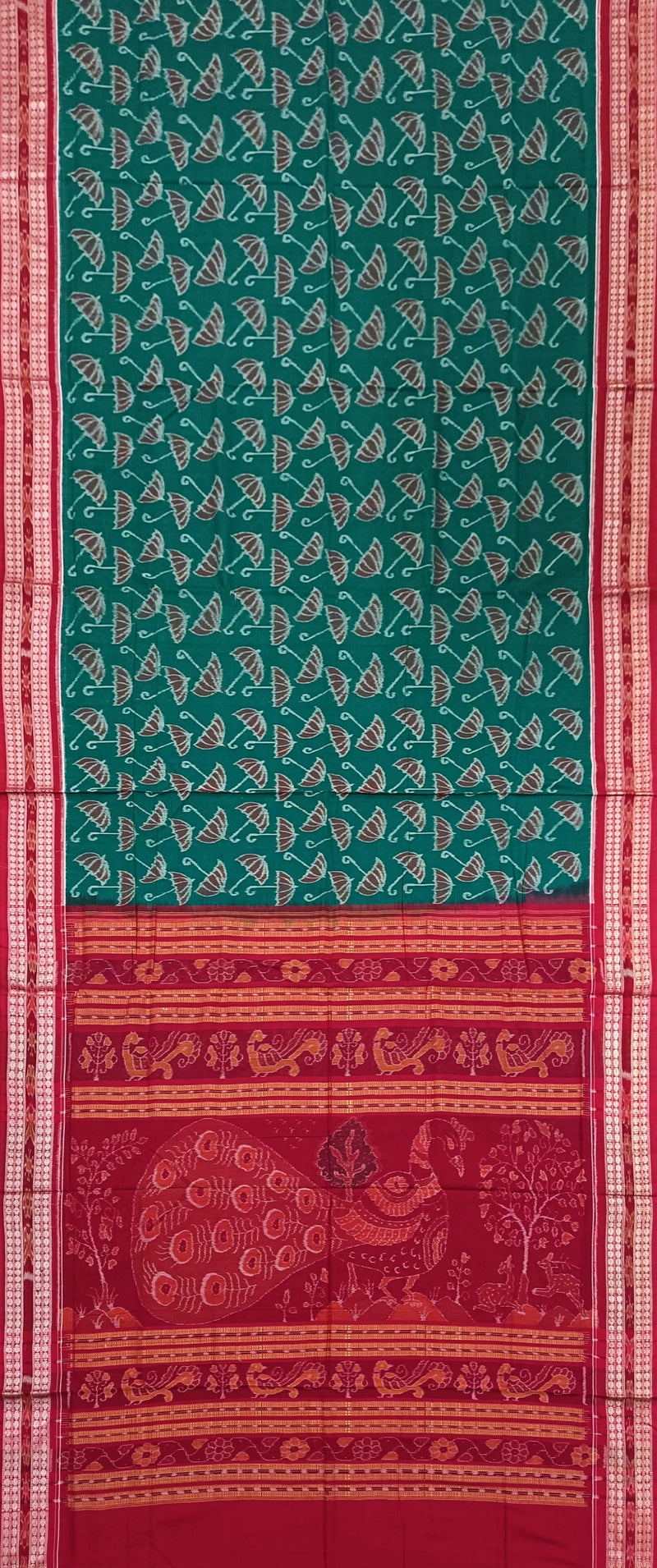 Exquisite  Umbrella design Sambalpuri cotton saree with blouse piece