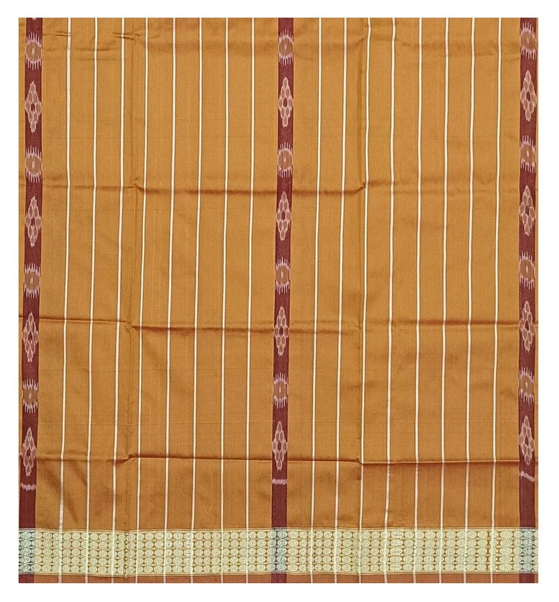 Sambalpuri silk blouse piece. Light Rust color, 1.2mtr