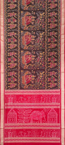 Boita(Boat) design Premium Sambalpuri Silk Saree with Blouse piece