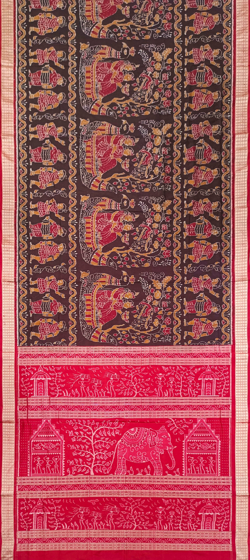 Boita(Boat) design Premium Sambalpuri Silk Saree with Blouse piece