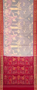 Exquisite Collecting Mahua Flower design Sambalpuri Cotton Saree with Blouse piece