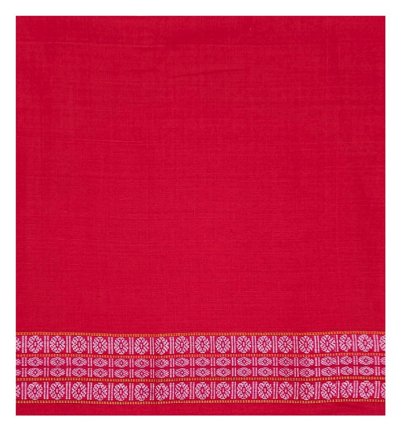 Sambalpuri cotton blouse piece, Red, Options : 1 mtr,
