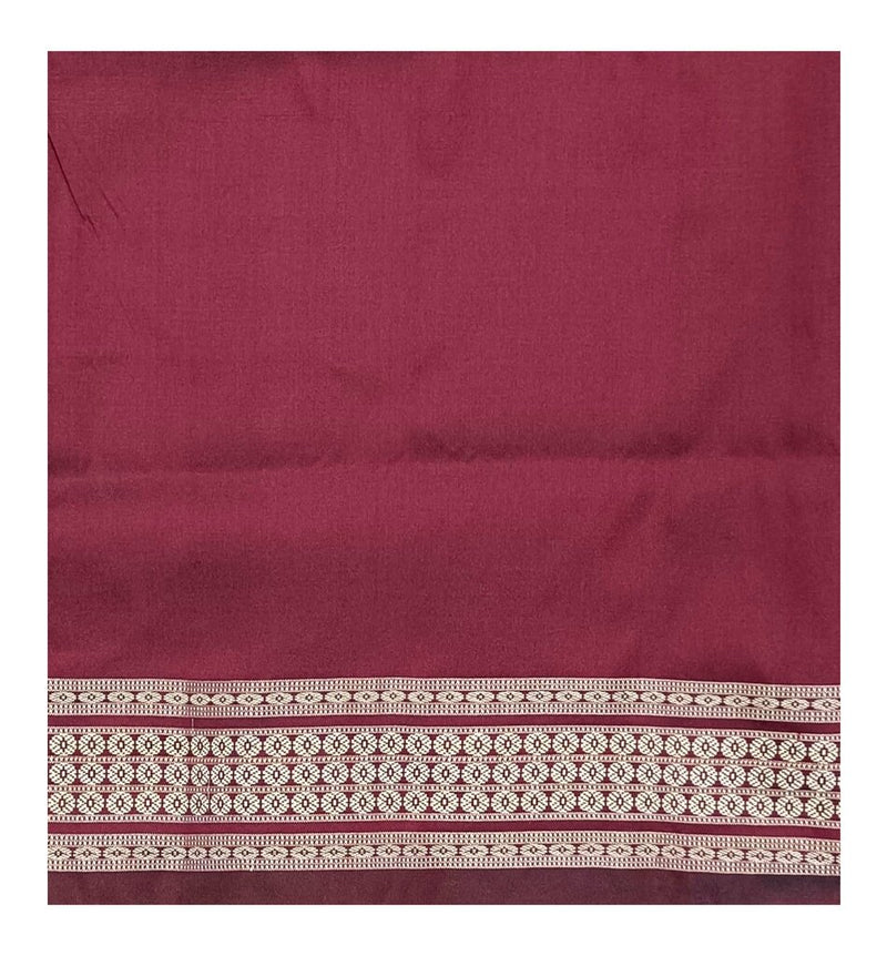 Unstitched Sambalpuri silk blouse piece. Color : Deep Maroon. 1 mtr