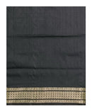 Sambalpuri Unstitched silk blouse piece, Color - Black, Options : 1 mtr