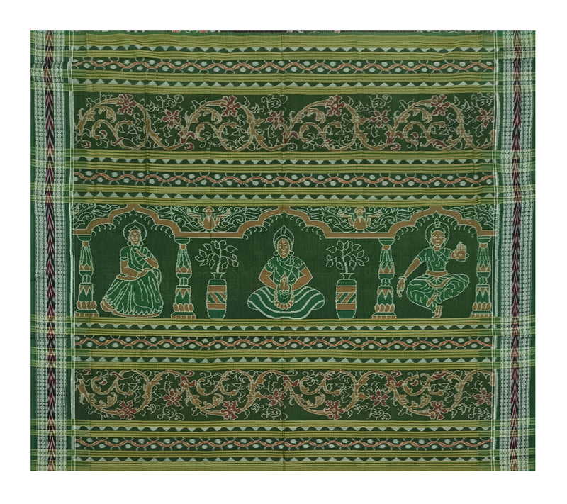 Nartaki design in Odishi Dance form design Sambalpuri cotton saree with blouse piece