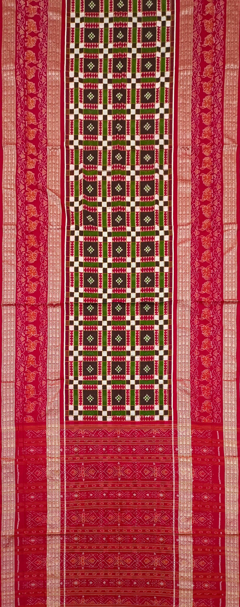 Exquisite Sambalpuri cotton saree with blouse piece. Utkal Laxmi( With Pasapali) design