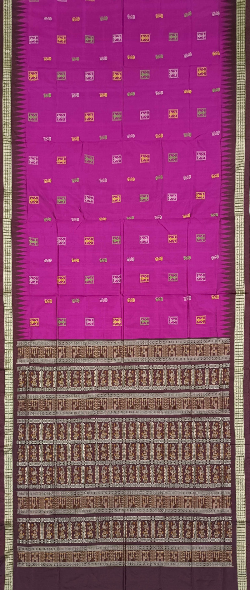 Doll design bomkai silk saree with blouse piece
