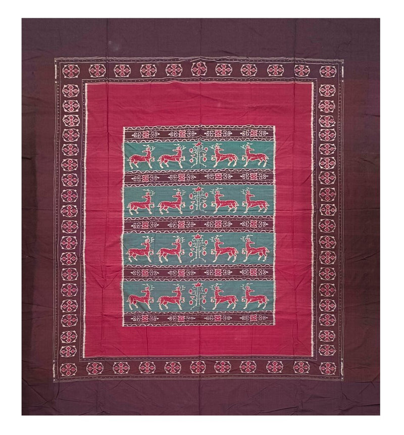 Exclusive Premium Sambalpuri Cotton Double Bedsheet With Unstiched Pillow Cover